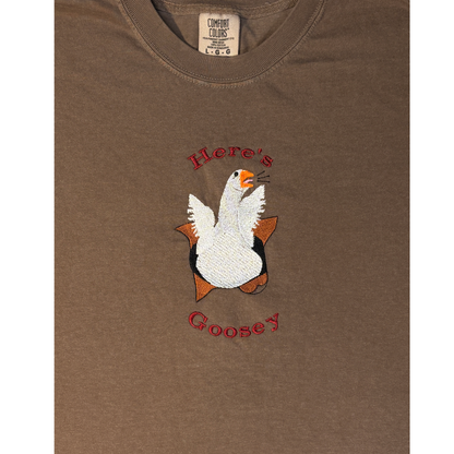 Here's Goosey Embroidered T shirt